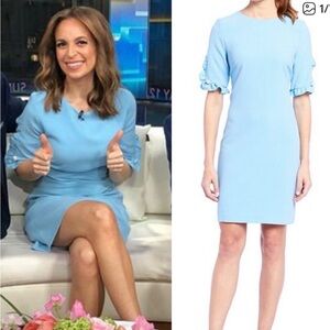 Karl Lagerfeld Baby Blue Midi Dress Size 16
